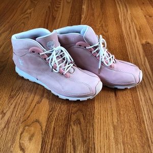 Timberland Pink NuBuck Leather Hi Top Lace Up 8.5